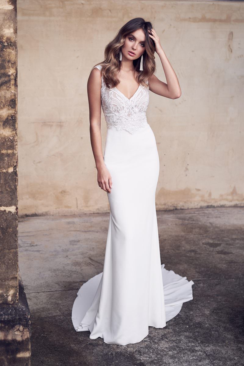 crepe de chine wedding dress