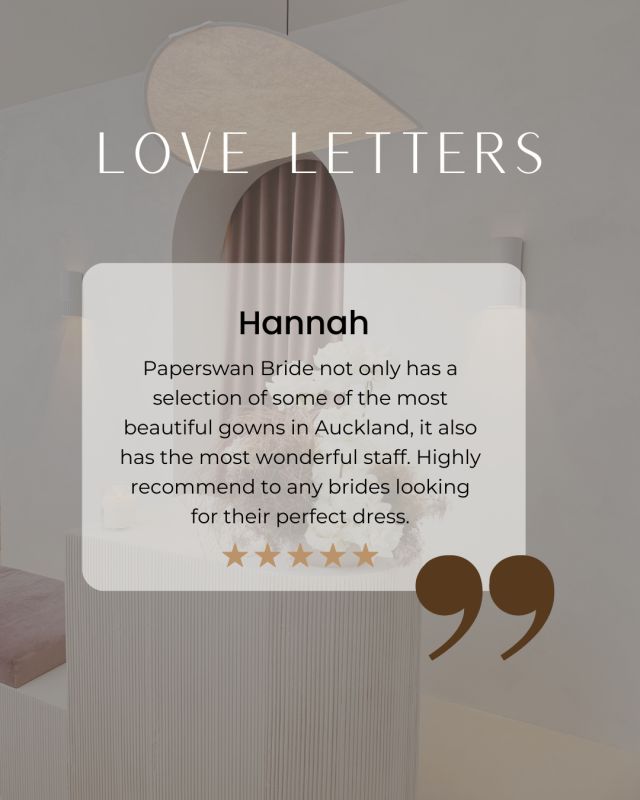 These kind words are the icing on the (wedding) cake.⁠
We're honoured to be a part of your bridal journey. ❤️