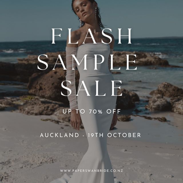 Calling all Auckland brides! 📣⁠
You asked, we listened! We’re dropping a surprise SAMPLE SALE this Saturday at our Auckland boutique. 😍⁠
⁠
Don't miss out! Book your appointment now! ✨️⁠
⁠
Appointments will be 30 minutes long. There is a $25 appointment fee, which will be credited back to you when you purchase a sample. The majority of the samples are size 12s. However, we also have size 10s and 14s and curve sizes available. See you there!⁠