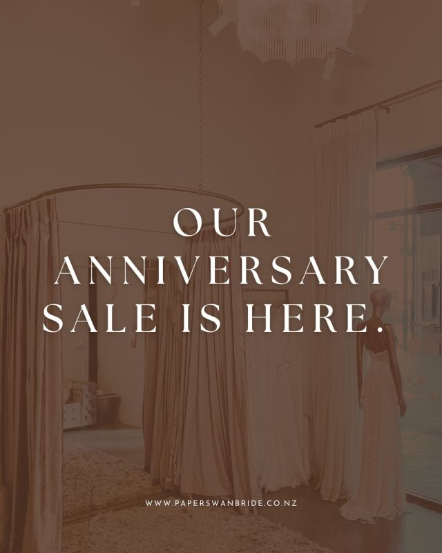 Another year of helping brides find their dream dresses — and we couldn’t have done it without you. 💛⁠
⁠
As a thank you, we’re celebrating our 13th anniversary with a Spend & Save promotion for the whole month of September. ⁠
⁠
Spend & Save on New Ordered Gowns⁠
Spend $3,500 → Save $300⁠
Spend $4,500 → Save $400⁠
Spend $5,500 → Save $500⁠
⁠
Sample Sale Gowns⁠
Save up to $300 (including veils and accessories)⁠
⁠
Now’s the perfect time to say YES to your favourite gown.⁠
⁠
Ts & Cs apply.⁠
-------⁠
#paperswanbride #nzweddings #2025brides⁠