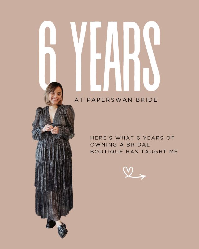 Owning a business is equal parts magic and messy.⁠
Six years of highs, lows, pivots, and late nights have taught me more than any book or course ever could.⁠
Here’s to the people who keep showing up. Grateful for my incredible team, our beautiful brides, and my family who remind me to breathe. ❤️⁠