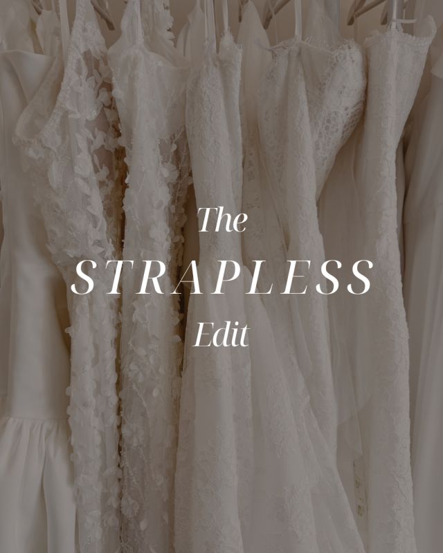 A little bare, a lot beautiful. 🤍⁠
Our favourite strapless gowns bring just the right mix of structure, softness, and sophistication.⁠
⁠
Which strapless gown would you wear?⁠
⁠
----⁠
modern brides, paperswan bride, new zealand weddings, bridal trends, wedding inspiration, bridal inspiration, strapless wedding gowns⁠