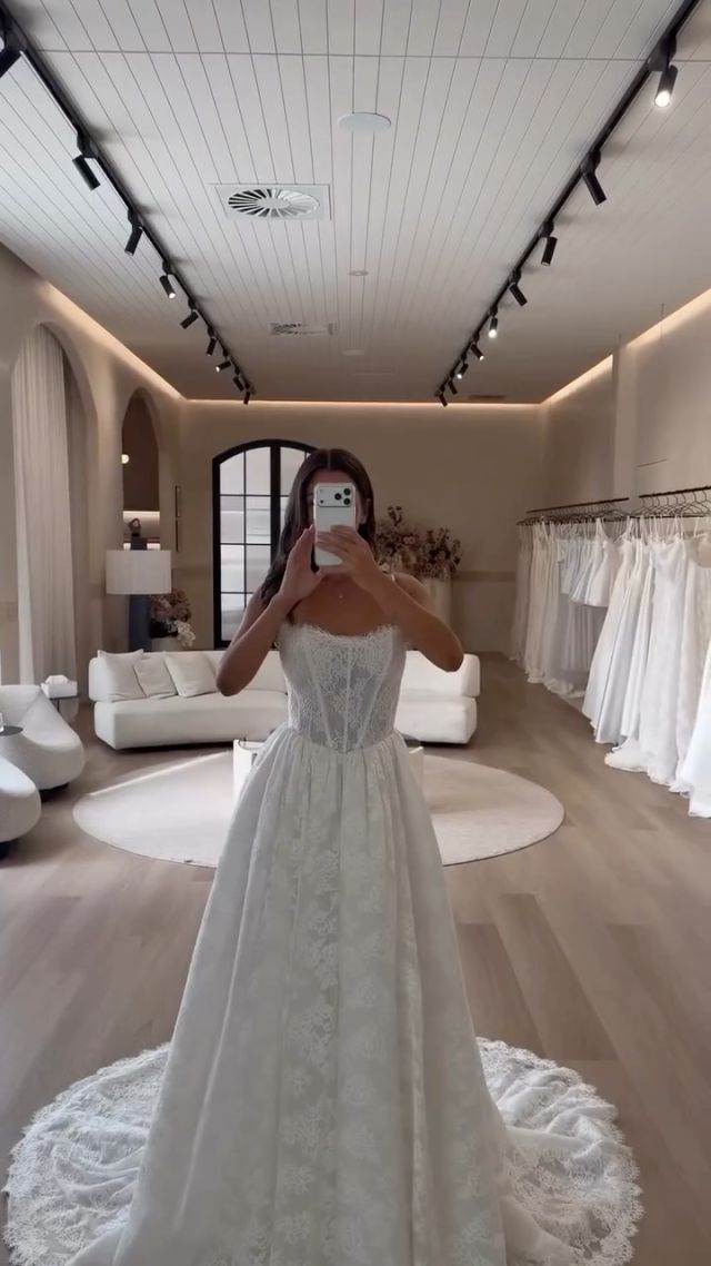 For the bride dreaming in lace…
Prim pairs a modern basque waist with a full Chantilly lace skirt for a silhouette that feels both timeless and directional.

Available in our Wellington boutique. 🤍
—-
#paperswanbride #mwlbride #laceweddinggown #nzweddings